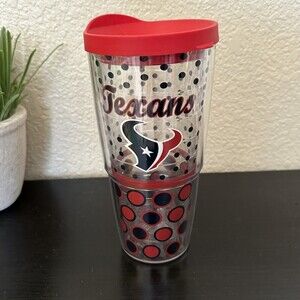 Tervis Tumbler With Lid NFL Houston Texans Polka Dots Wrap 24oz Made In The USA